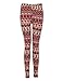Bentibo Women's Fashion Floral Printed Spandex Leggings Skinny Pants Red S