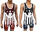 TRI-TITANS Victorious Eagle Reversible Wrestling Singlet - Freestyle Greco Roman Folkstyle - Red and Blue Mens & Youths