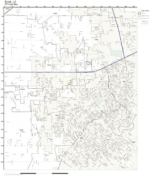 Amazon.com: ZIP Code Wall Map of Scott, LA ZIP Code Map Laminated: Home
