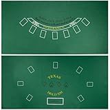 Brybelly Blackjack & Texas Hold 'Em Felt Mat – 2-in-1 Gaming Table Top for Poker Games & Blackjack -Casino-Style, Spill-Proof