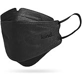 Kind 3D Willow Face Mask - Breath Flow Technology, Lightweight 4-Layer Disposable Mask for All-Day Wear, 5 Pack – Black