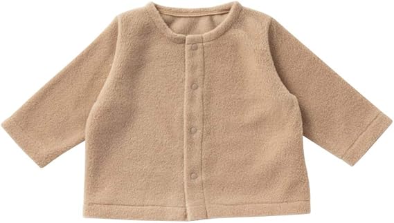 Amazon Co Jp Creme De Coco フリース カーディガン 長袖 丸衿 ベビー 新生児 赤ちゃん はおりもの 防寒 冷房対策 日本製 服 ファッション小物
