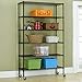 BestOffice 6 Tier Adjustable Wire Metal Shelving Rack, 82x48x18-Inch, Black (2)
