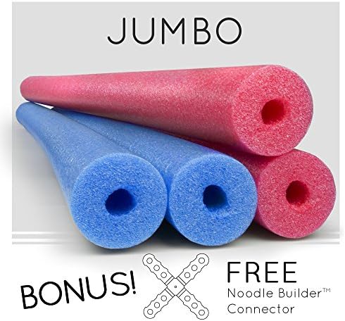 USA Foam 4 Pack Monster 55 Inch x 3.5 Inch Jumbo Swimming Pool Noodle Foam Multi-Purpose ASSORTED