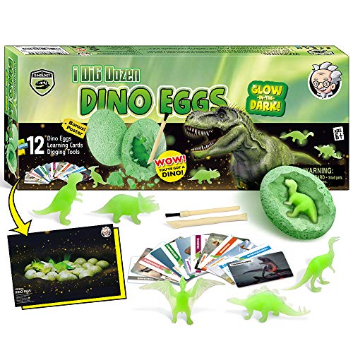 Nachtleuchtender Dinosaurier Ausgrabungsset für Kinder Dino Ei Toy Ausgraben Dino Spielzeug Archäologie Set ab 6 Jahren
