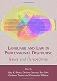 Image de Language and Law in Professional Discourse: Issues and Perspectives