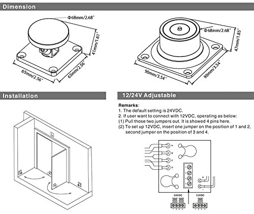 UHPPOTE Electromagnetic 350Lbs Electric Basic Wall Mount Door Holder Safety Emergency