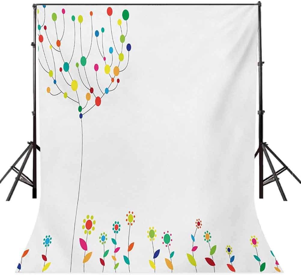 Save Up To 30 50 Off 10x12 Ft Photography Backdrop Funky Flowers On The Ground Circular Blossoms On Tree Branches Spring Background For Kid Baby Boy Girl Artistic Portrait Photo Shoot Studio