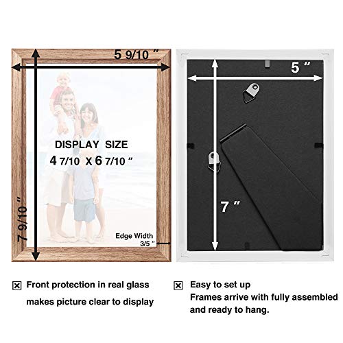 image for LaVie Home 5x7 Picture Frames (6 Pack, Weathered Oak Stain finifsh) Si