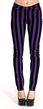striped purple pants