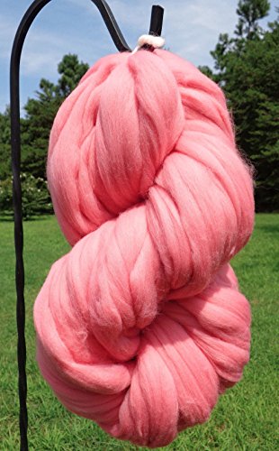 Bubble Gum Pink Wool Top Roving Fiber Spinning, Felting Crafts USA (1lb)
