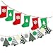 Felt Christmas Tree and Stockings Shaped Hanging Banner, 2 Pack