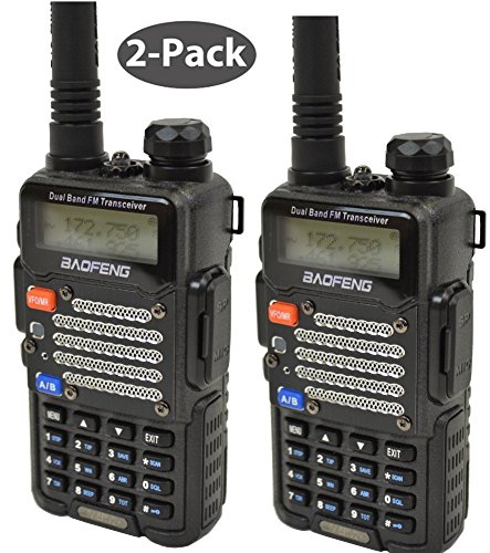Baofeng 2-pack black bf-f9 v2+ hp 8watt tri-power (1/4/8w) (usa w…