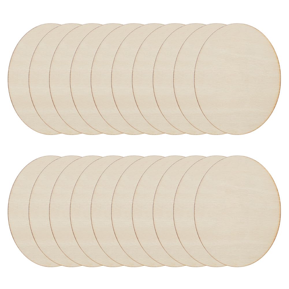DELORIGIN 40pcs Wooden Oval Cutout 1.9 x 2.7 Inch Unfinished Beech Wooden Blank Slices Crafts Wood Oval Cutout Shape DIY Plank Cutout for Artist Painting Door Hanger Sign Wedding Decorations
