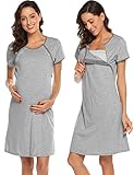 Ekouaer Nursing Nightgown Nightdress Hospital Gown Delivery/Labor/Maternity/Pregnancy Soft Breastfeeding Dress