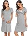 Ekouaer Nursing Nightgown Nightdress Hospital Gown Delivery/Labor/Maternity/Pregnancy Soft Breastfeeding Dress