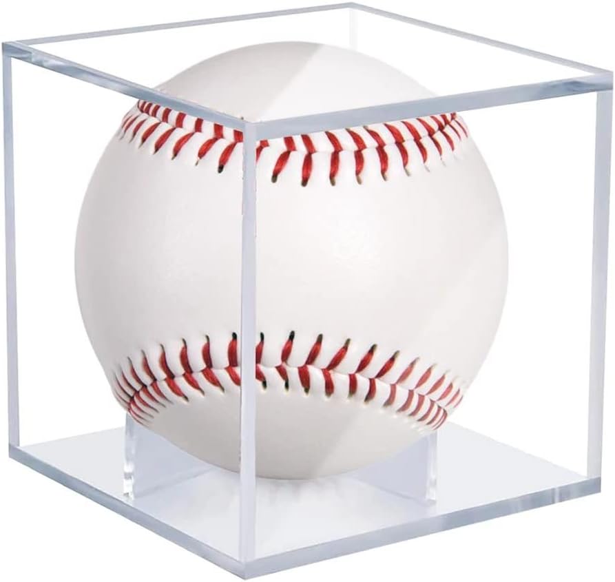 HIBOS Baseball Display Case Acrylic Cube Square Clear Memorabilia