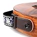 CLOUDMUSIC Jacquard Ukulele Strap Hawaiian Silver Purple Flowers Strap Button Free(Silver and Purple Flower)