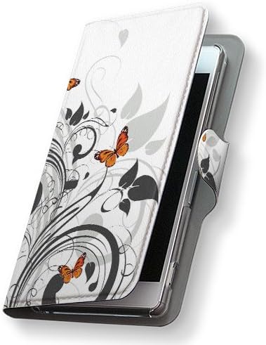 Amazon Co Jp Disney Mobile Sh 02g ケース 手帳型 スマコレ レザー 手帳タイプ 革 フリップ ダイアリー 二つ折り 横開き 革 Sh02g ケース スマホケース スマホカバー ディズニーモバイル クール 0076 Sharp シャープ Docomo ドコモ 植物 蝶 黒 ブラック オレンジ
