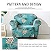 Subrtex Spandex Slipcover Printed High Stretch Washable Couch Cover 1 Piece Furniture Protector (Aqua Printed,Chair)