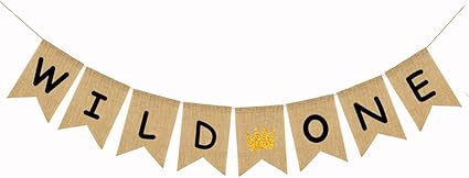 Amazon Com Funpa 1st Birthday Banner Bunting Banner Wild One