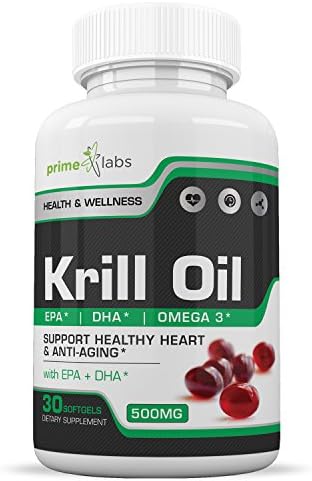 Prime Labs Krill Oil Antioxidant for Heart, Circulation &amp; Immune Support, Bone &amp; Joint Health, Fish Oil Alternative for Men and Women for Anti Aging - 30 Servings