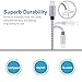 Akaho iPhone Cable, 10' Extra Long Nylon Braided Cord Lightning Cable Certified to USB Charging Charger for iPhone 7/7 Plus/6S/6 Plus/6S Plus/5S/5C/SE/iPad Air/Mini/iPod Nano 7 - Grey/White - 3 Piece