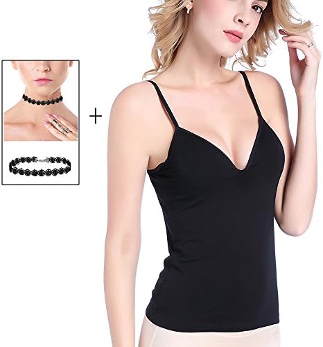 Women Camisole Cami with Built in Shelf Bra Adjustable Spaghetti Straps Active Yoga Tank Top