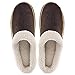 VONMAY Men's Slippers Fuzzy House Shoes Memory Foam Slip On Clog Plush Wool Fleece Indoor Outdoor Size 13-14 Coffee/Light Brown
