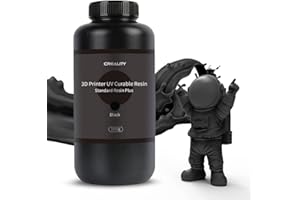 Creality Official Upgrade 3D Printer Resin, 1000g Standard Photopolymer Resin for LCD 3D Printing, 405nm UV-Curing Resin, High Precision, Low Shrinkage, Excellent Fluidity (Black)