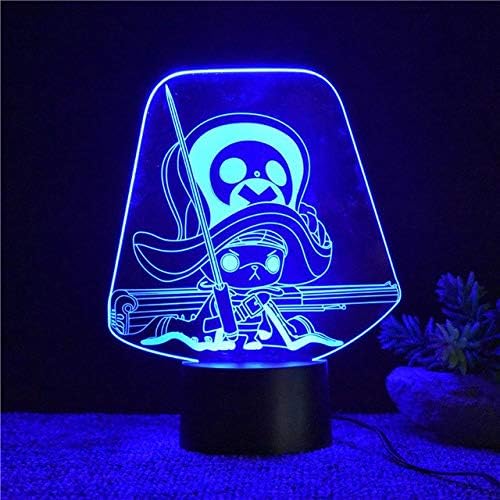 Blbling 7 Colors Change 3D Visual Cartoon Modeling Led Night Light Kids Touch Button USB One Piece Desk Lamp Home Decor Lighting