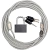 Stalen kabel met slot ommanteld 3 m x Ø 4 mm.