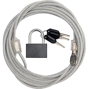 Stalen kabel met slot ommanteld 3 m x Ø 4 mm.