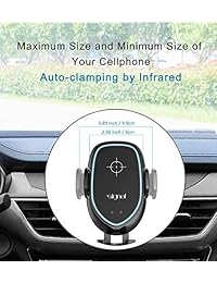 Cargador de coche inalámbrico inteligente para teléfono móvil rápido 10 W carga Qi habilitado soporte de teléfono motorizado compatible con iPhone Xs Max Xr X 8 8 Plus Samsung Galaxy S9 S9 Plus S8 Note 8