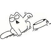 Opuweiy Gas Tank Sticker, Funny Hungry Simons Cat Feed Me Decorative Decal, Car Window Stickers, for Car Windows, Tablets, Laptops, Water Bottles (5.9"x7.5" #Right)