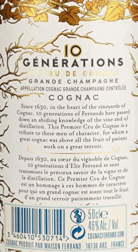 Cognac Ferrand 10 GÉNÉRATIONS 1er Cru de Cognac Grande Champagne 46% Vol. 0,5l in Geschenkbox – Bild 8