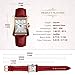 IJAHWRS Womens Analog Watches Quartz Wristwatch Business Casual Watch Unique Dress Watch Square Dial Roman Numeral Strap Fashion Ladies Cheap Watches on Sale Birthday Gift 30M Waterproof (red)