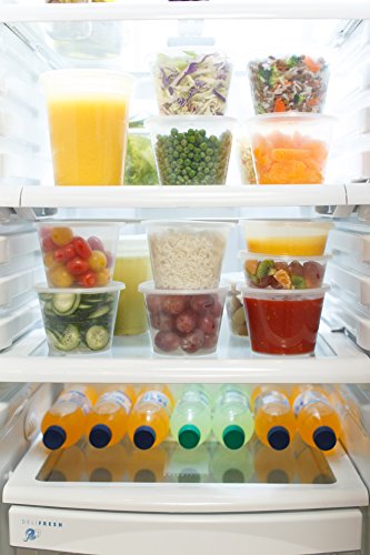 8 oz Plastic Food Storage Containers with Leakproof Lids (24 pack) - Reusable Deli & Restaurant Container - Freezer, Microwave & Dishwasher Safe - BPA Free - Perfect for Meal Prep, Snacks & Even Slime - Thumbnail 5