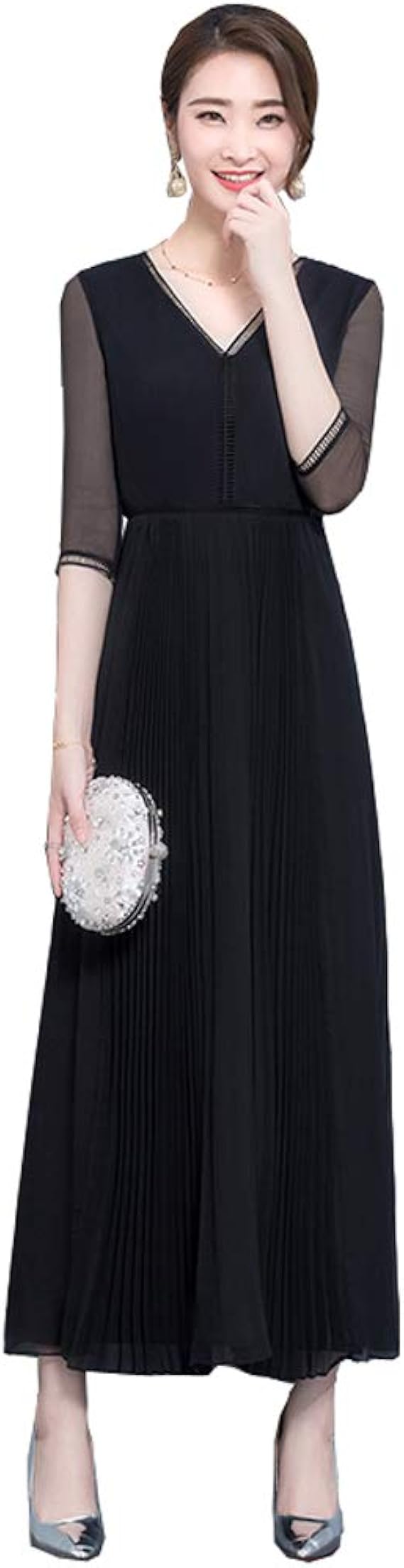 Amazon パーティードレス 大きいサイズ 五分袖 フォーマル ワンピース ピアノ発表会 ドレス ロングドレス 演奏会ドレス 結婚式 夏ワンピース 大きいサイズ ブラックフォーマル マキシ丈 ピアノ発表会 ドレス 大人 パーティードレス 通販