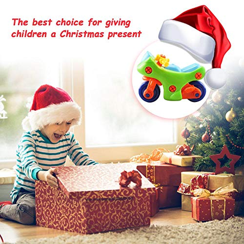 Pawaca Children's DIY Colorful Motorcycle,Assembly Disassembly Motorcycle Toy with Screwdriver and Nut,Puzzle Racing Toy Car Sets Cute Christmas Birthday Gift for Kids Over 3 Years Old