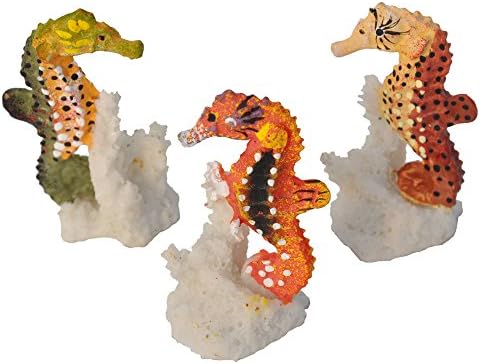 Miniature Fairy Garden Tropical Seahorses, 3 Piece Set, Color Options, Sand
