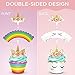 Augmist Unicorn Cupcake Toppers and Wrappers - Party Supplies for Birthday, Baby Shower, Valentine, Baby Shower - Double-Sided Glitter Design Cake Decorations. 30 Pairs