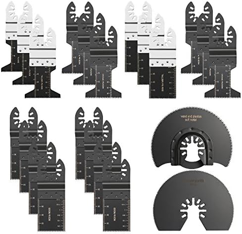 22 Metal/wood Oscillating Multitool Quick Release Saw Blades Fit in Fein Multimaster,Porter Cable, Rockwell Hyperlock, Bosch, Black &amp; decker, Craftsman and more