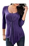 ETCYY Women's Long Sleeve Blouse Casual O Neck Drape T-shirt Tops
