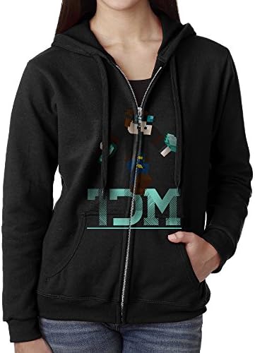 ASLDGJ Casual Womens YouTuber Diamond DanTDM Full-Zip Sweatshirt Hoodie Jacket Small