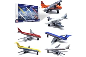 Crelloci Toy Airplane 6 Pack Mini Diecast Aircraft, Playset Includes Glider and Airlines Planes for Birthday Party Favor Toys for Kids Boys and Girls