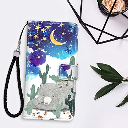 Cactus and Bear Leather Folio Flip Case for iPhone 11 Pro Max (2019) (6.5in) Anti-Drop
