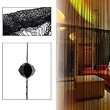 SunAngel 100x200 cm Fashion Decoration Beaded String Curtain Door Divider Crystal Beads Tassel Screen Home Decoration (Black)