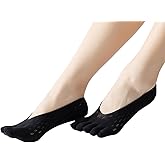 Verdancy 3 Pairs Toe Socks No Show Low Cut Socks for Women Summer Yoga Lace Liner Socks with Non-Slip Heel Grip Breathable