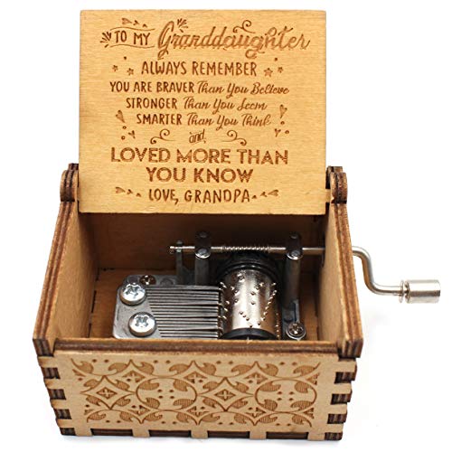 ukebobo Wooden Music Box - You are My Sunshine Music Box, from Grandpa to Granddaughter, Gifts for Kids - 1 Set
